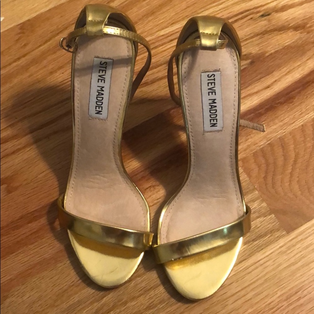 Steve Madden gold strappy heels